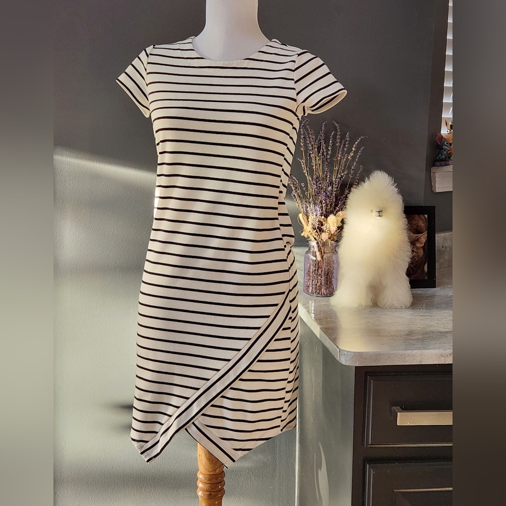 Maurice Striped Black and White Dress Size xs